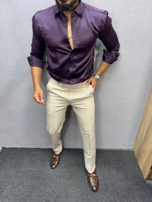 Luxury Solid Satin Shirt